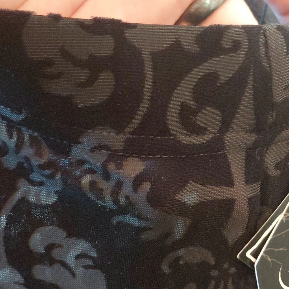 KILLSTAR 4X BLACK MISERIA SUPER FLARES ELASTIC WAIST INVERTED CROSS AND FLORAL - Picture 8 of 12